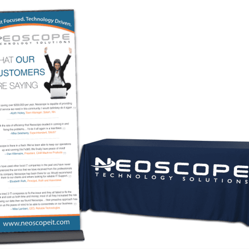 Banner Stand and Table Throw Design