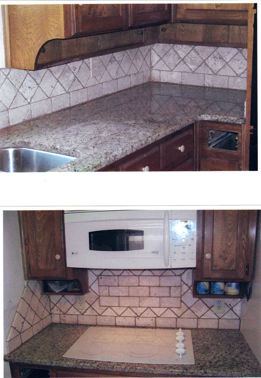 New Venetian Gold granite and tumbled travertine b