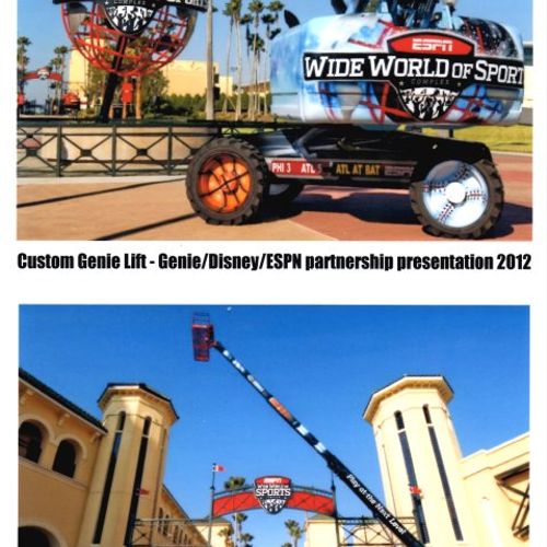 custom painted 65' Genie man-lift for Disney.