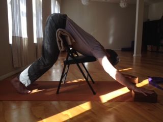 Therapeutic Yoga Private - Student in Downward Fac