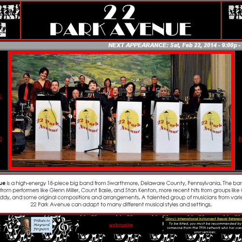 22 Park Avenue swing band website