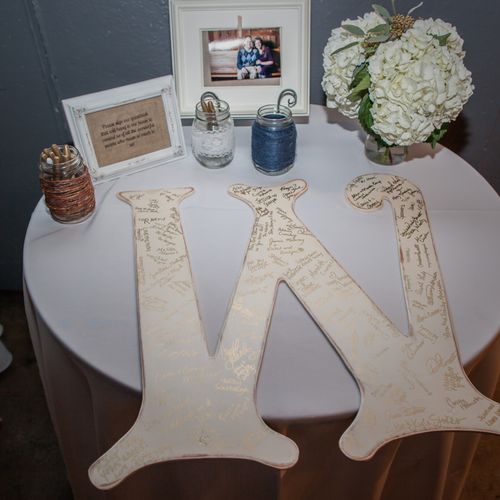 The guestbook table.