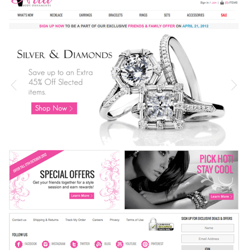 Online Jewelry Store, ecommerce web design and dev