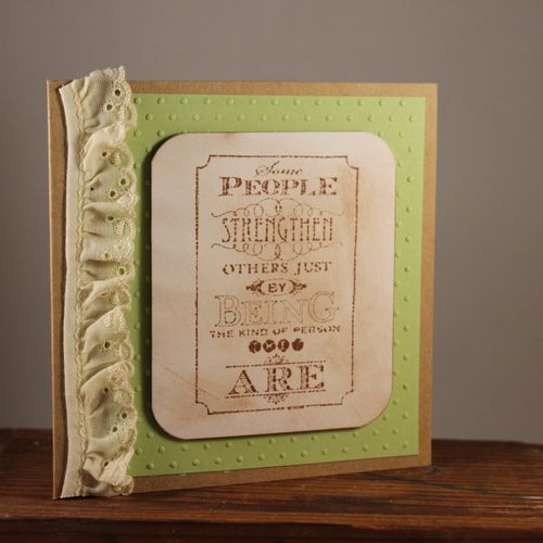 Handmade Notecard adorned with vintage lace.