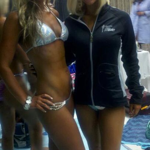 Me and a friend at my first NPC bikini competition