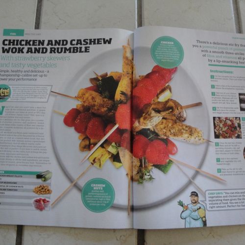 Chicken & Cashew Wok.Strawberry Skewers & tasty ve