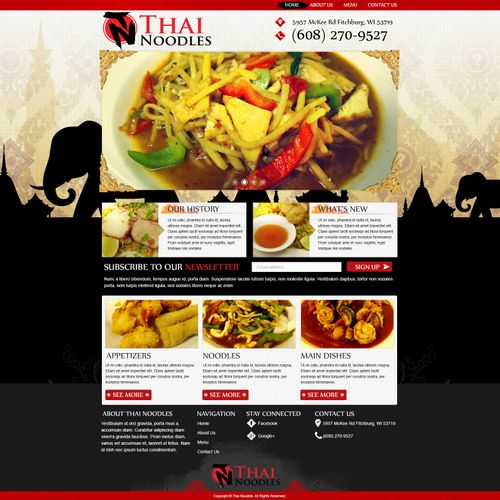 Website designed for Thai restaurant