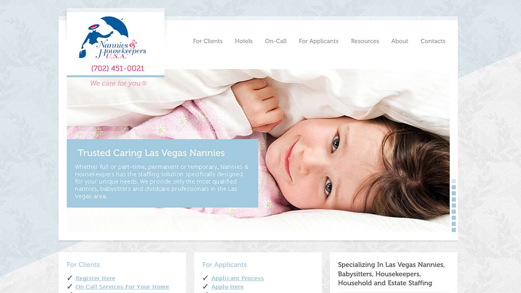 Nannies and Housekeepers USA - Responsive Blog Web