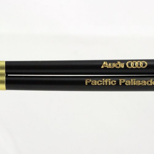 Gold letter fill on a black personalized chopstick