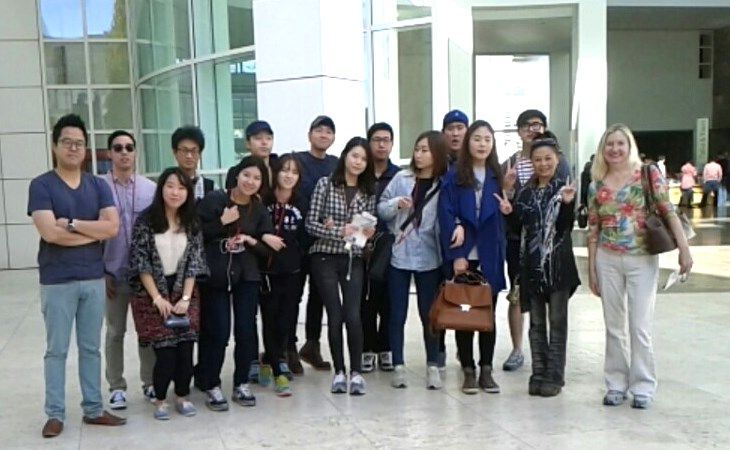 Class of Korean students at field trip to Getty Mu