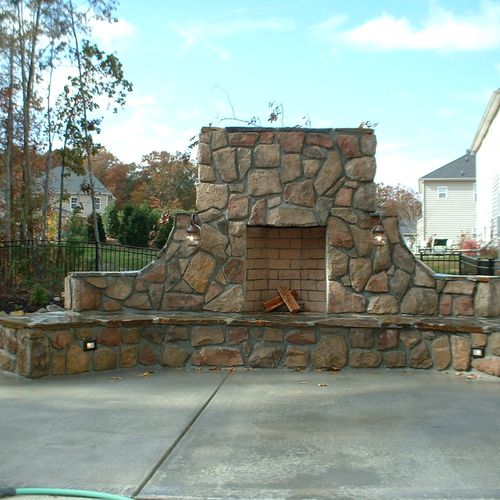 Custom outdoor fireplace