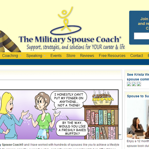 Military Spouse Coach website
design & custom Word