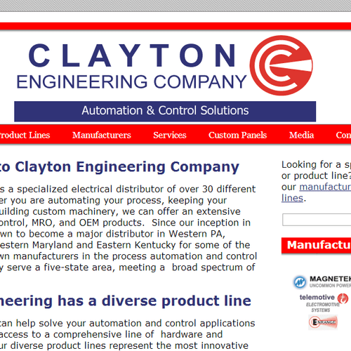 Clayton Engineering website
design & custom WordPr