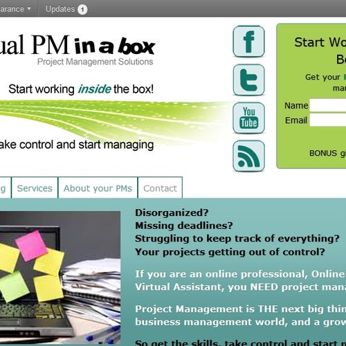 Virtual PM in a Box website
design & custom WordPr