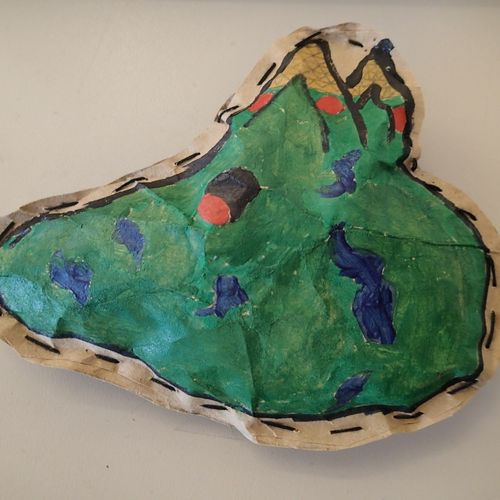 Soft paper sculpture painted a sewn by a 5th grade
