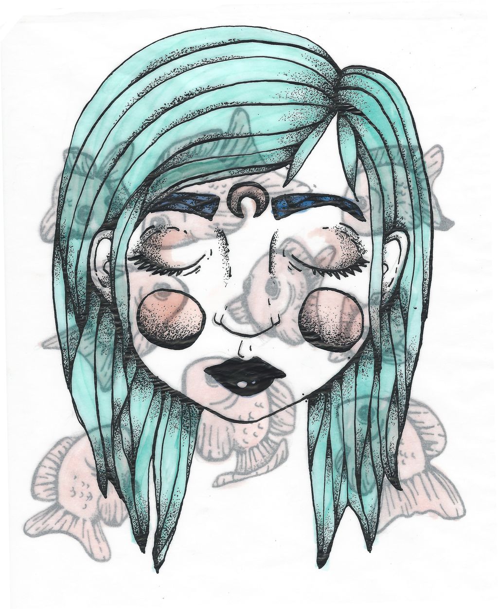 Ink and Marker on Transparent Paper