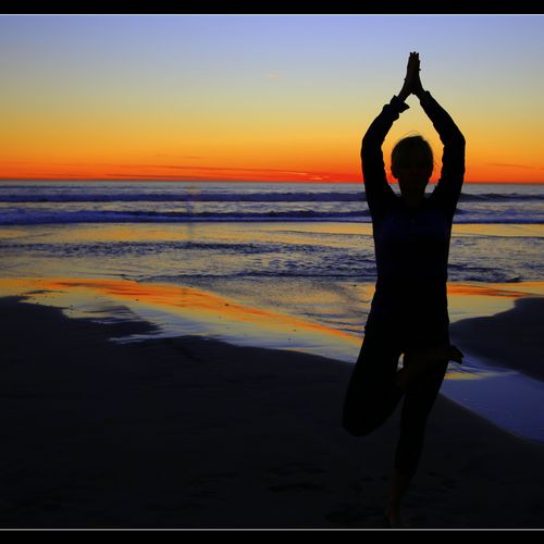 Yoga instructor photo shoot at Coronado
