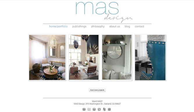 Interior design studio website built on WordPress 