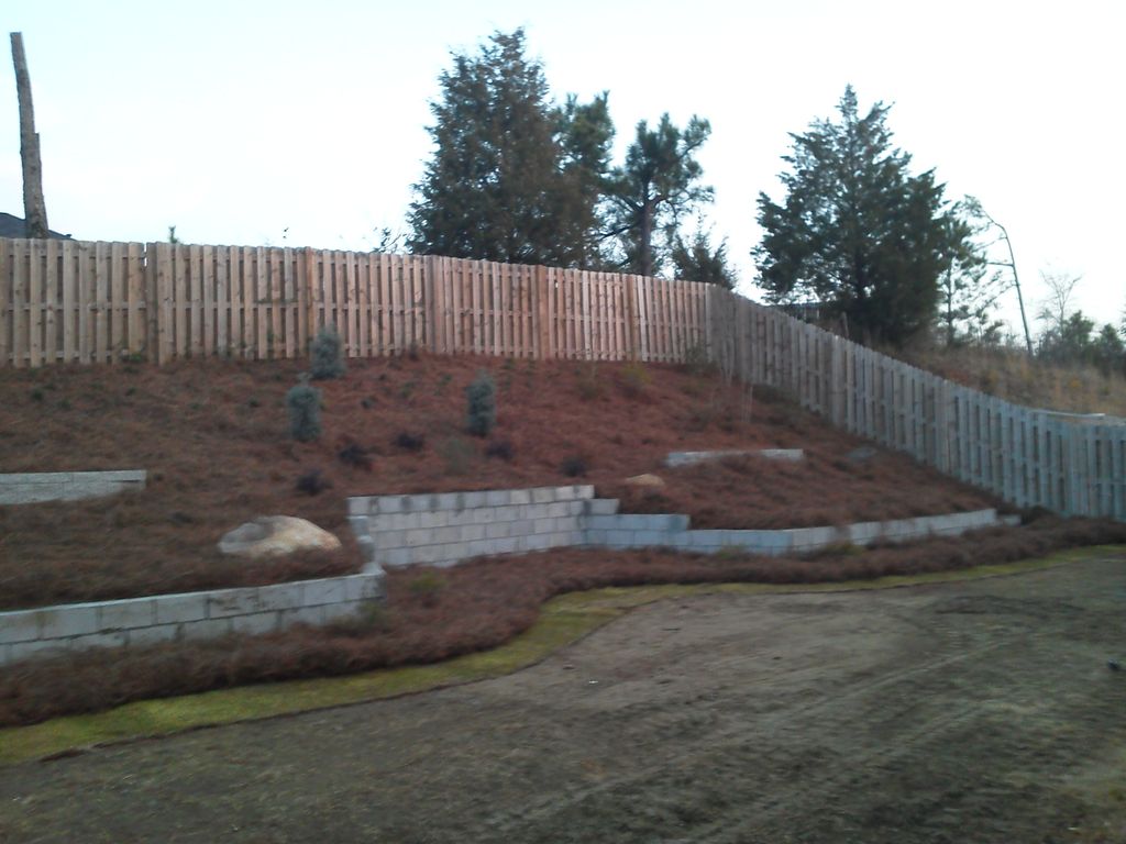 retaining wall with landscaping