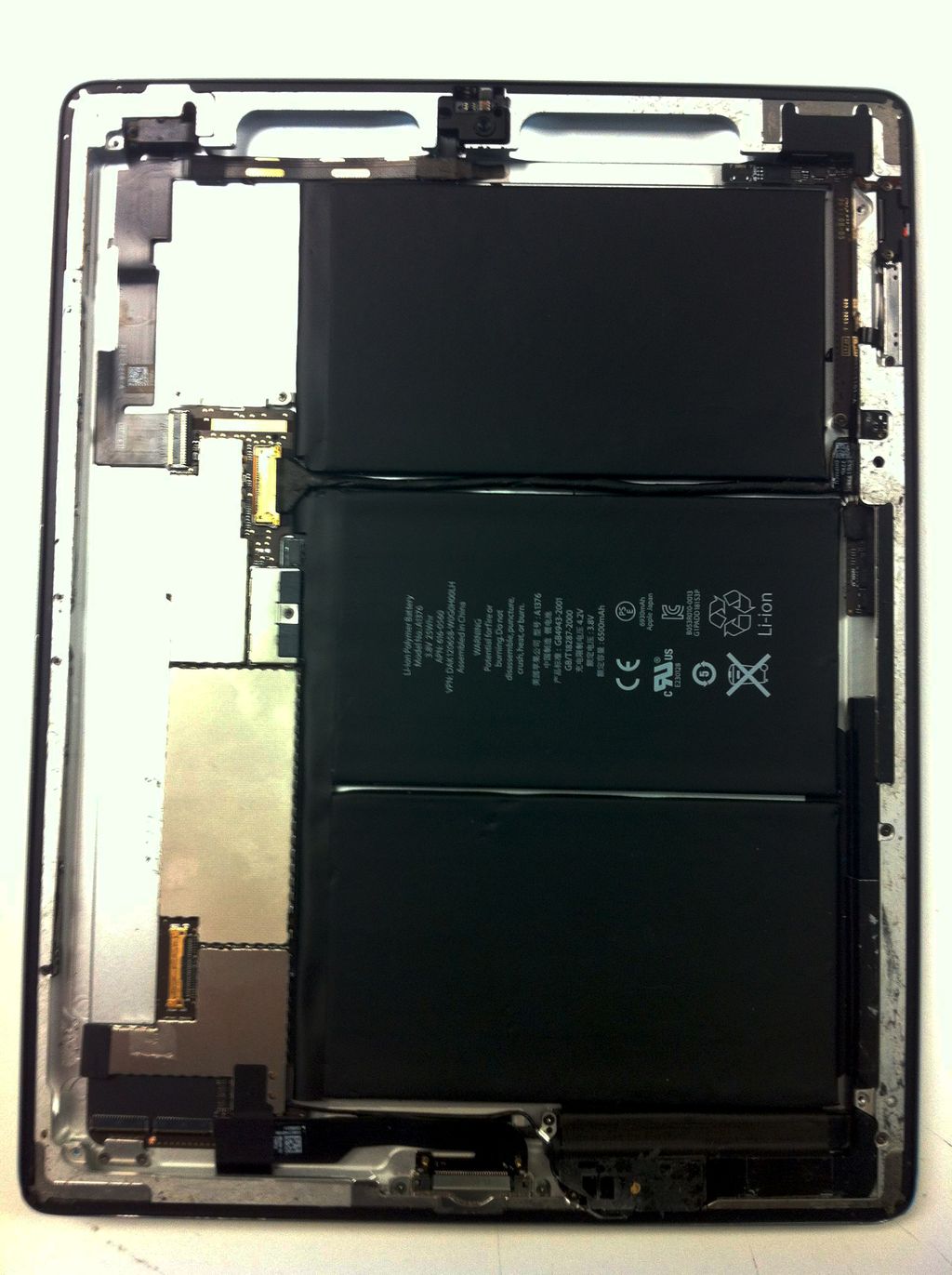 The glass removed from the iPad was run over by a 