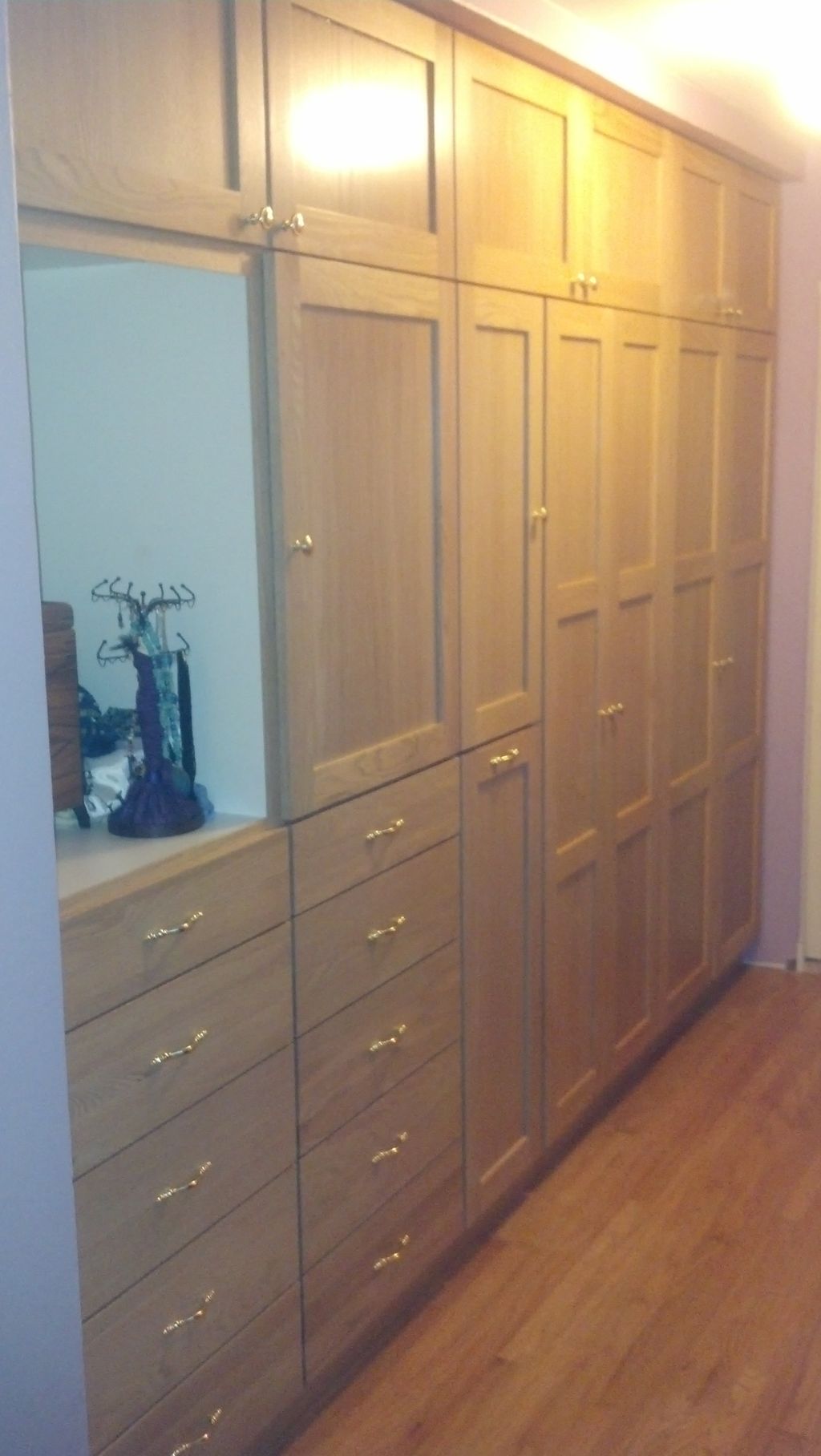 Gutted old sliding door closet, removed wall secti