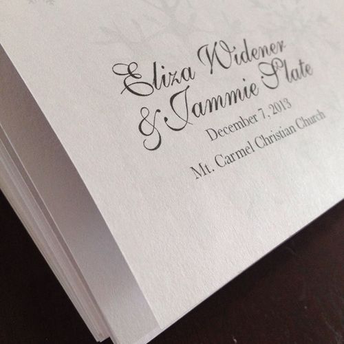 wedding programs, invitations, save the dates, and