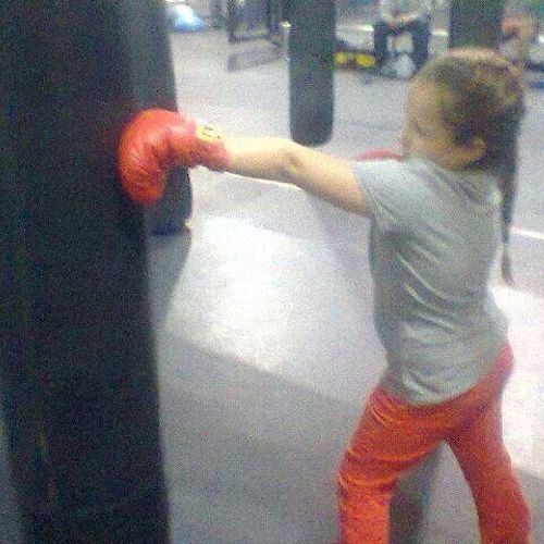 Even my daughter getting in good work on the heavy