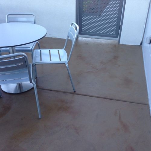 Commercial patio resurfaced stained and sealed