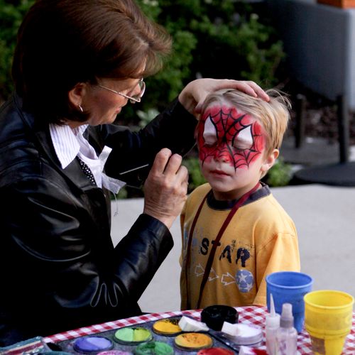 Emily at work with Spiderman, Hero Parties