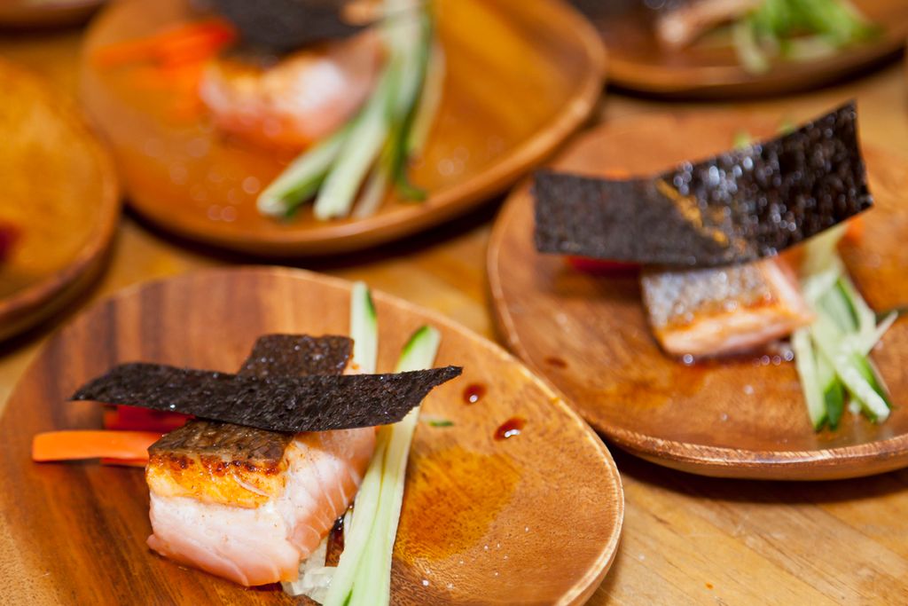 Deconstructed Salmon Skin Roll