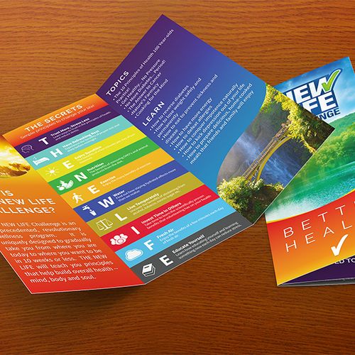 Brochure design for The New Life Challenge.