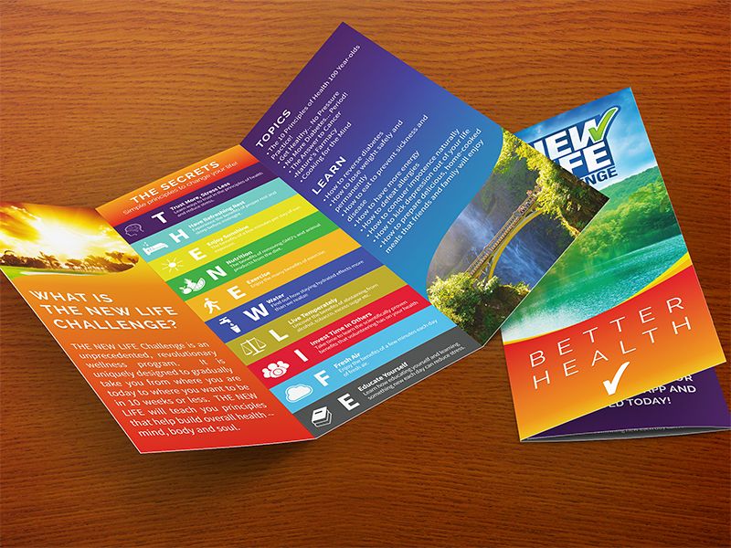 Brochure design for The New Life Challenge.