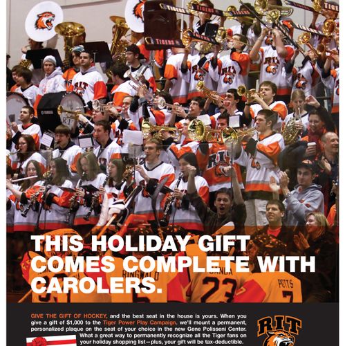 College hockey ad.
Christmas Gift Concept.