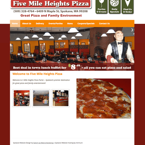 5 Mile Heights Pizza, web design and programming