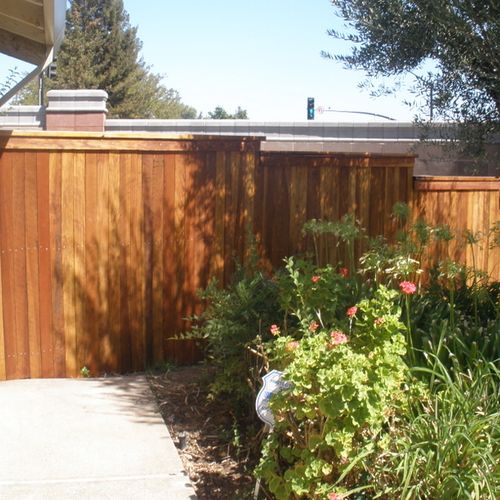 Wood Fence with Cap and Trim
