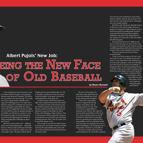 Spread designed for an article about Albert Pujols