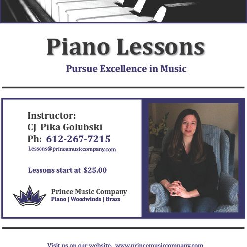 Prince Music Company (Piano Lesson Flyer)