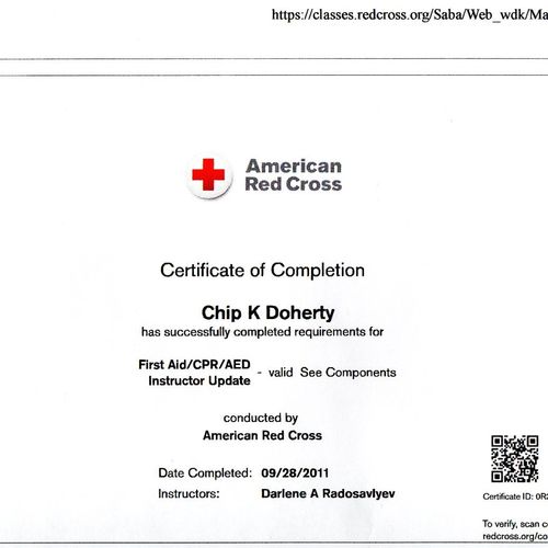 Certified Red Cross Instructor