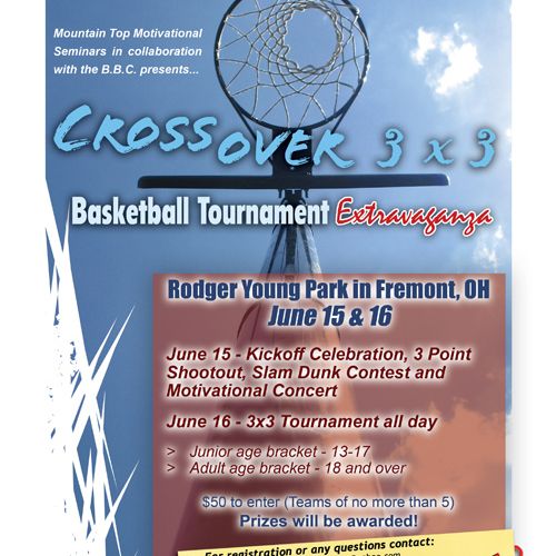 Crossover 3x3 Basketball Tournament flyer