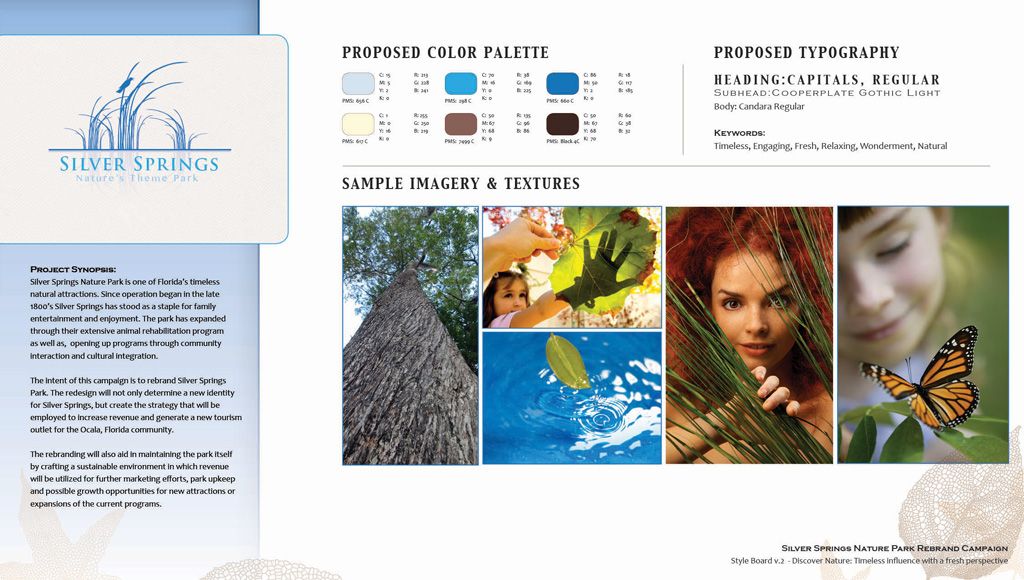 Mood board for Silver Springs Rebranding Campaign 