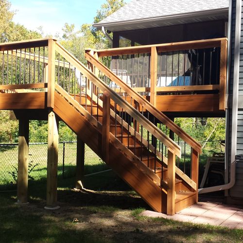 A deck we built using maintenance free decking and