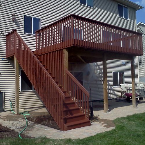 We do a lot of deck staining!
