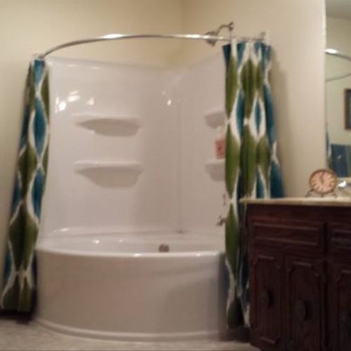 Bathroom remodel.This corner tub replaced a tub th