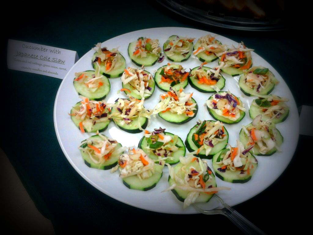 Cucumber canapÃ©s offer a healthy hors d' oeuvre o