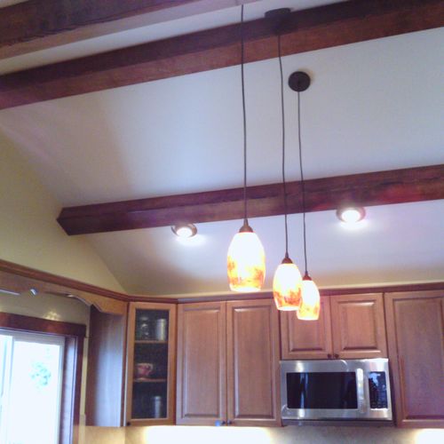 Kitchen remodel with false beams!