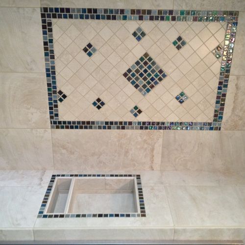 Tile design in Master Restroom Shower.