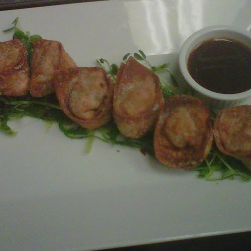 shrimp dumplings with spicy ponzu
