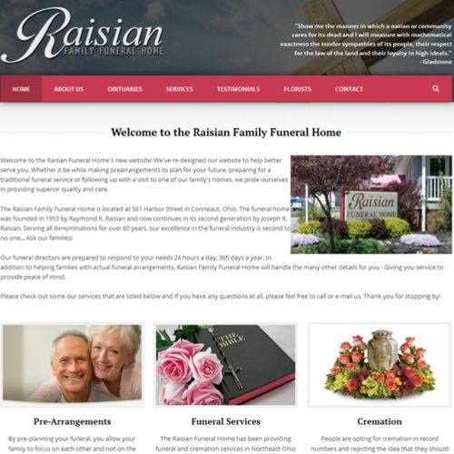 Website Design Client (Raisian Family Funeral Home