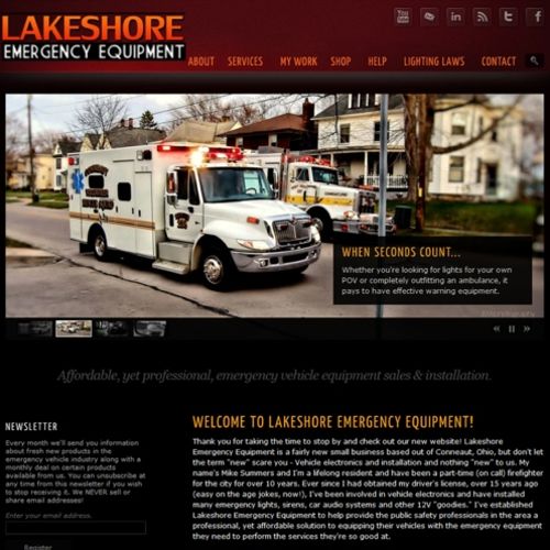 Original Website Design for Lakeshore Emergency Eq