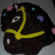Girl birthday cake, chocolate, with butter cream f